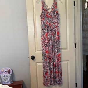 Loveappella, Paisley Multi Color Maxi Dress, Size L